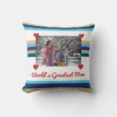 世界で最も偉大な母がフォトカラーバンドを愛する クッション (正面)