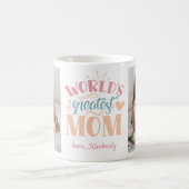 世界で最も偉大な母のパーソナライズされた写真 コーヒーマグカップ (中央)