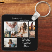 世界で最も偉大な母の家族の子ども7写真コラージュ キーホルダー (裏面)