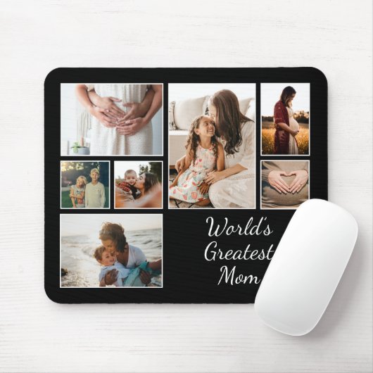 世界で最も偉大な母の家族の子ども7写真コラージュ マウスパッド (マウス)