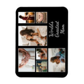 世界で最も偉大な母の家族の子ども7写真コラージュ マグネット (縦)