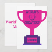 世界で最も偉大な母の日の招待状 招待状 (正面/裏面)