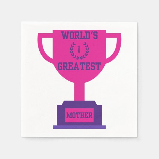 世界で最も偉大な母の日3プライナプキン スタンダードカクテルナプキン (正面)