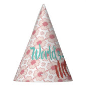 世界で最も偉大な母 |花柄 カスタマイズ |  パーティーハット (左)