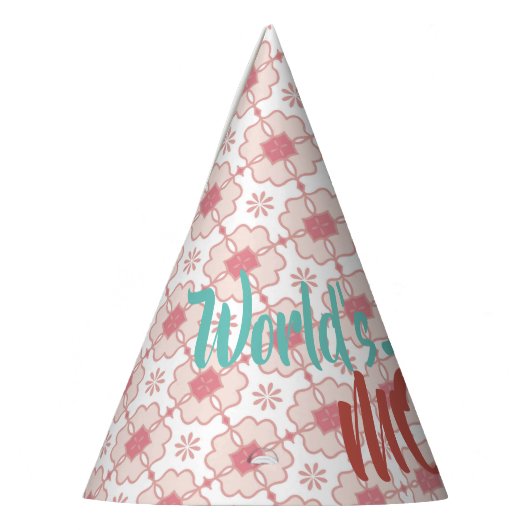 世界で最も偉大な母 |花柄 カスタマイズ |  パーティーハット (左)