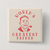 世界で最も偉大な父親のヴィンテージボタン 缶バッジ (正面)