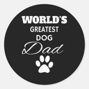 世界で最も偉大な犬のパパTシャツ、愛犬 ラウンドシール