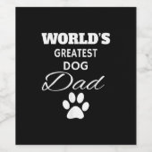 世界で最も偉大な犬のパパTシャツ、愛犬 ワインラベル (シングルラベル)