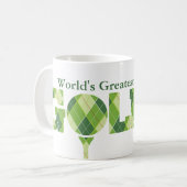 世界で最も偉大な甥とゴルファーのおもしろいゴルフ用マグカップ コーヒーマグカップ (正面左)