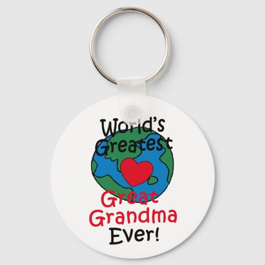 世界で最も偉大な素晴らしおばあちゃんハート キーホルダー (正面)