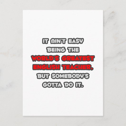世界で最も偉大な英語教師のジョーク ポストカード (正面)