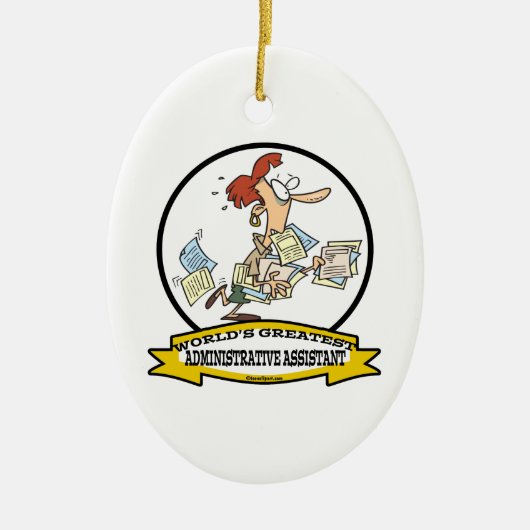 世界で最も偉大な行政補助女性 セラミックオーナメント (正面)