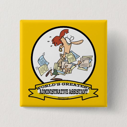 世界で最も偉大な行政補助女性 缶バッジ (正面)