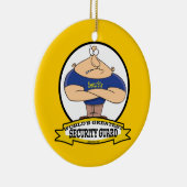 世界で最も偉大な警備員の男の漫画 セラミックオーナメント (右)