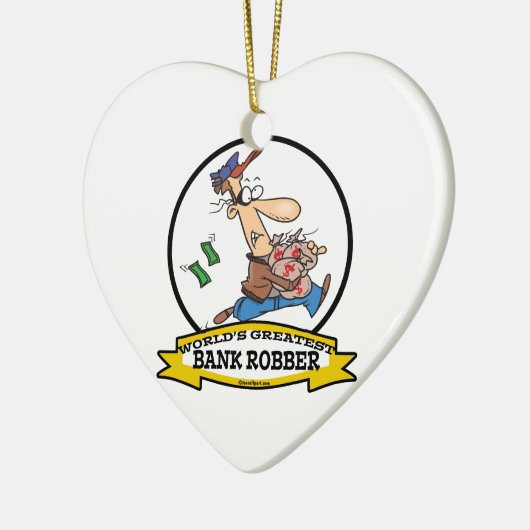 世界で最も偉大な銀行強盗の男性マンガ セラミックオーナメント (左)