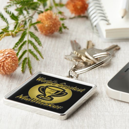 世界で最も偉大数々のな味のトロフィーのキーチェーン キーホルダー (側面)