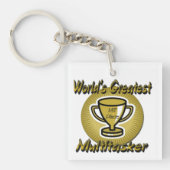 世界で最も偉大数々のな味のトロフィーのキーチェーン キーホルダー (正面)