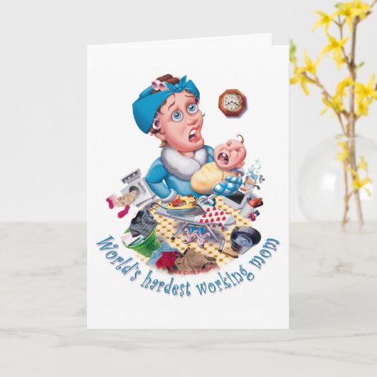 世界で最も働きがいのある母の誕生日カード カード (黄色い花)