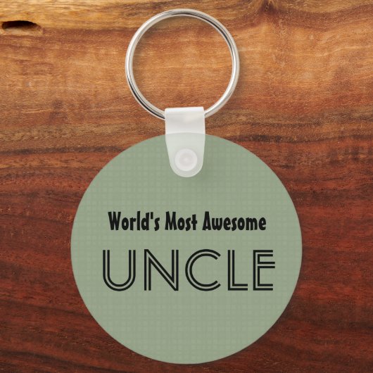 世界で最も叔父素晴らしの粘土の正方形パターン キーホルダー (正面)