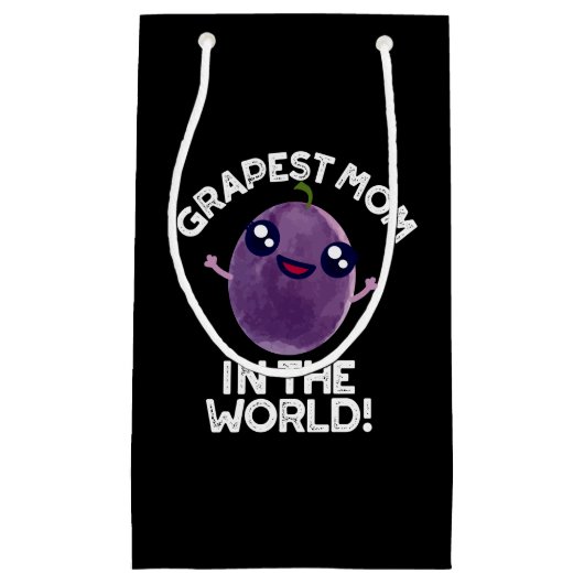 世界で最も取り組むおもしろいママFruit Pun Dark BG スモールペーパーバッグ (正面)