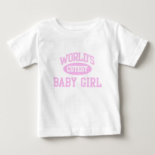 世界で最も可愛いベビーガールTシャツ ベビーTシャツ (正面)