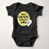 世界で最も可愛い目覚まし時計引用文ギフト ベビーボディスーツ (正面)