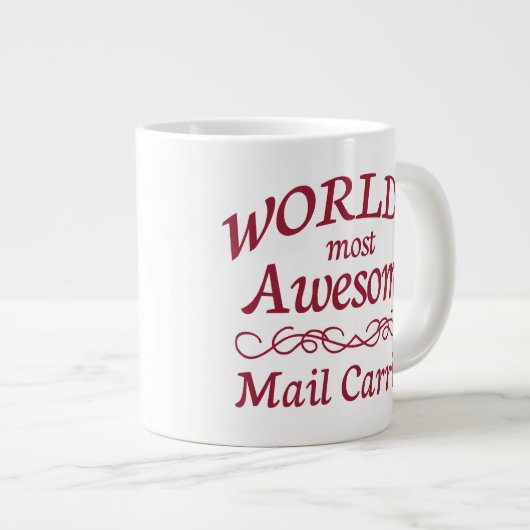 世界で最も多いメール素晴らしキャリア ジャンボコーヒーマグカップ (正面右)