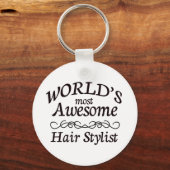 世界で最も多い素晴らし美容師 キーホルダー (正面)