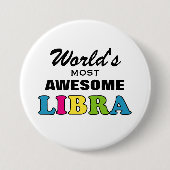 世界で最も多素晴らしい天秤座ボタン 缶バッジ (正面)