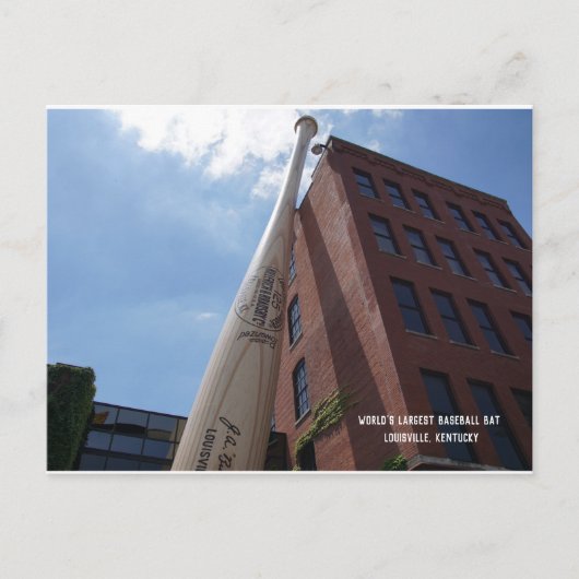 世界で最も大きい野球用バットの郵便はがき 案内ポストカード (正面)