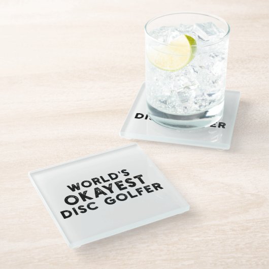 世界で最も大きなディスクゴルファーのディスクゴルフパパ ガラスコースター (アングル)