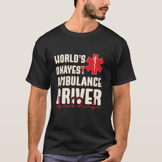 世界で最も大きな救急車の運転手おもしろいEMS Tシャツ (正面)