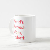 世界で最も大きな母親パーソナライズされた コーヒーマグカップ (正面左)