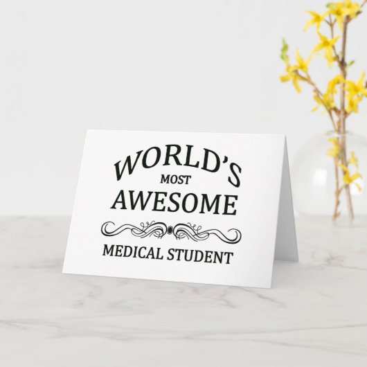 世界で最も大きな素晴らし医学生 カード (黄色い花)