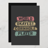 世界で最も平均的なコーンホールプレーヤー 面白い ヴィンテージ レトロ 招待状 (正面/裏面)