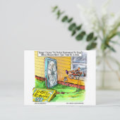 世界で最も幸せな犬の贈り物おもしろいがマグカップを食べる ポストカード (スタンド正面)