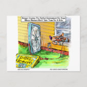 世界で最も幸せな犬の贈り物おもしろいがマグカップを食べる ポストカード (正面)