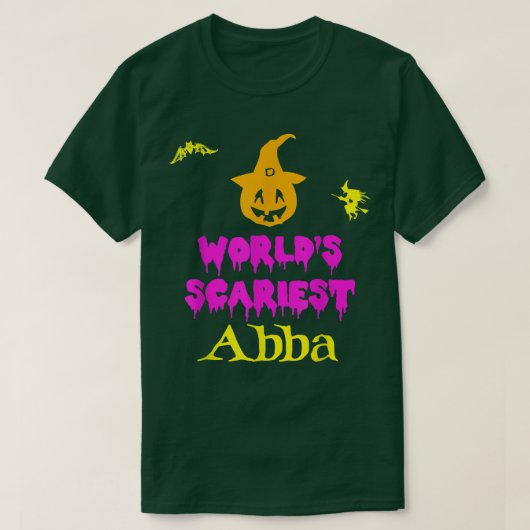 世界で最も怖いアバハロウィーンの衣装の怠惰な簡単 Tシャツ (デザイン正面)