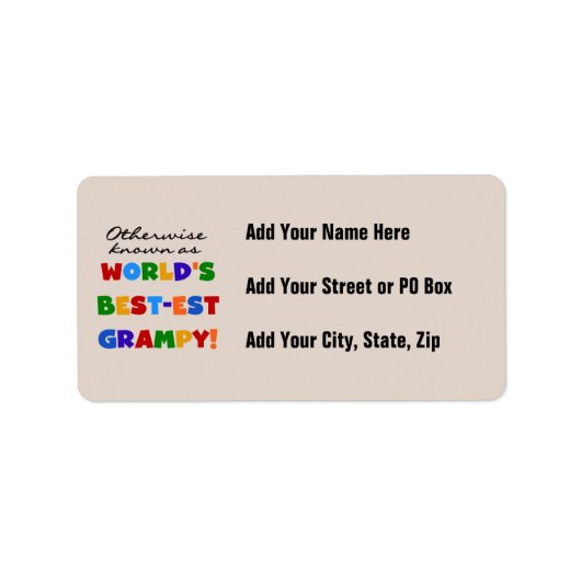 世界で最も恵まれた最高の贈り物として知られる ラベル (正面)