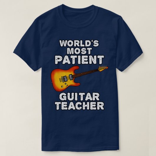 世界で最も患者ギター先生エレキギター Tシャツ (デザイン正面)