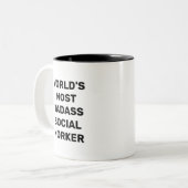 世界で最も悪いソーシャルワーカーコーヒーマグ ツートーンマグカップ (正面左)