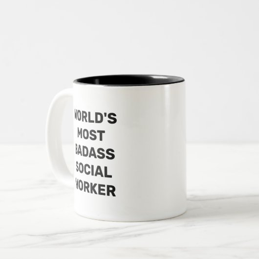 世界で最も悪いソーシャルワーカーコーヒーマグ ツートーンマグカップ (正面左)