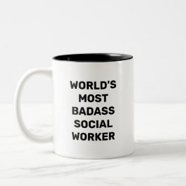 世界で最も悪いソーシャルワーカーコーヒーマグ ツートーンマグカップ
