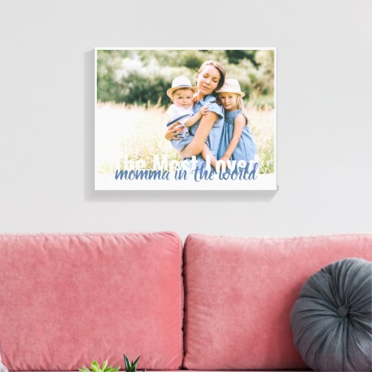 世界で最も愛されているママの写真包まれた キャンバスプリント (インサイチュ (リビング))