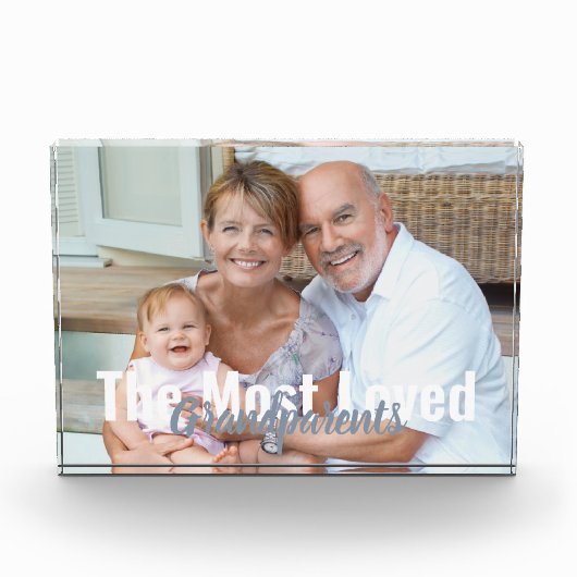 世界で最も愛されている祖父母の写真モダン フォトブロック (正面)