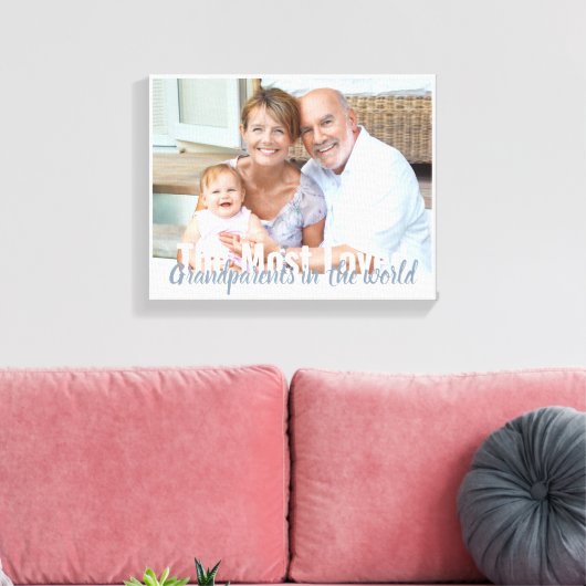世界で最も愛されている祖父母の写真包まれた キャンバスプリント (インサイチュ (リビング))
