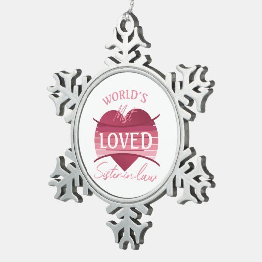 世界で最も愛されている義理の妹 スノーフレークピューターオーナメント (右)