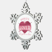 世界で最も愛されている義理の娘 スノーフレークピューターオーナメント (右)