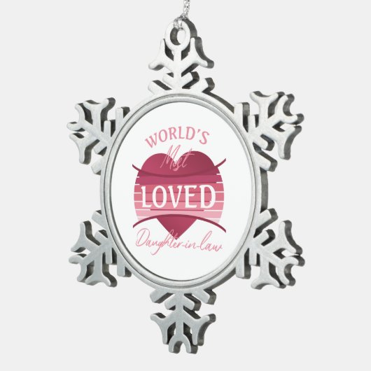 世界で最も愛されている義理の娘 スノーフレークピューターオーナメント (右)