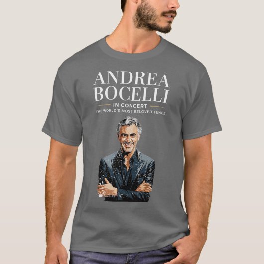 世界で最も愛されるテノール歌手アンドレア・ボチェッリ 少年-P Tシャツ (正面)